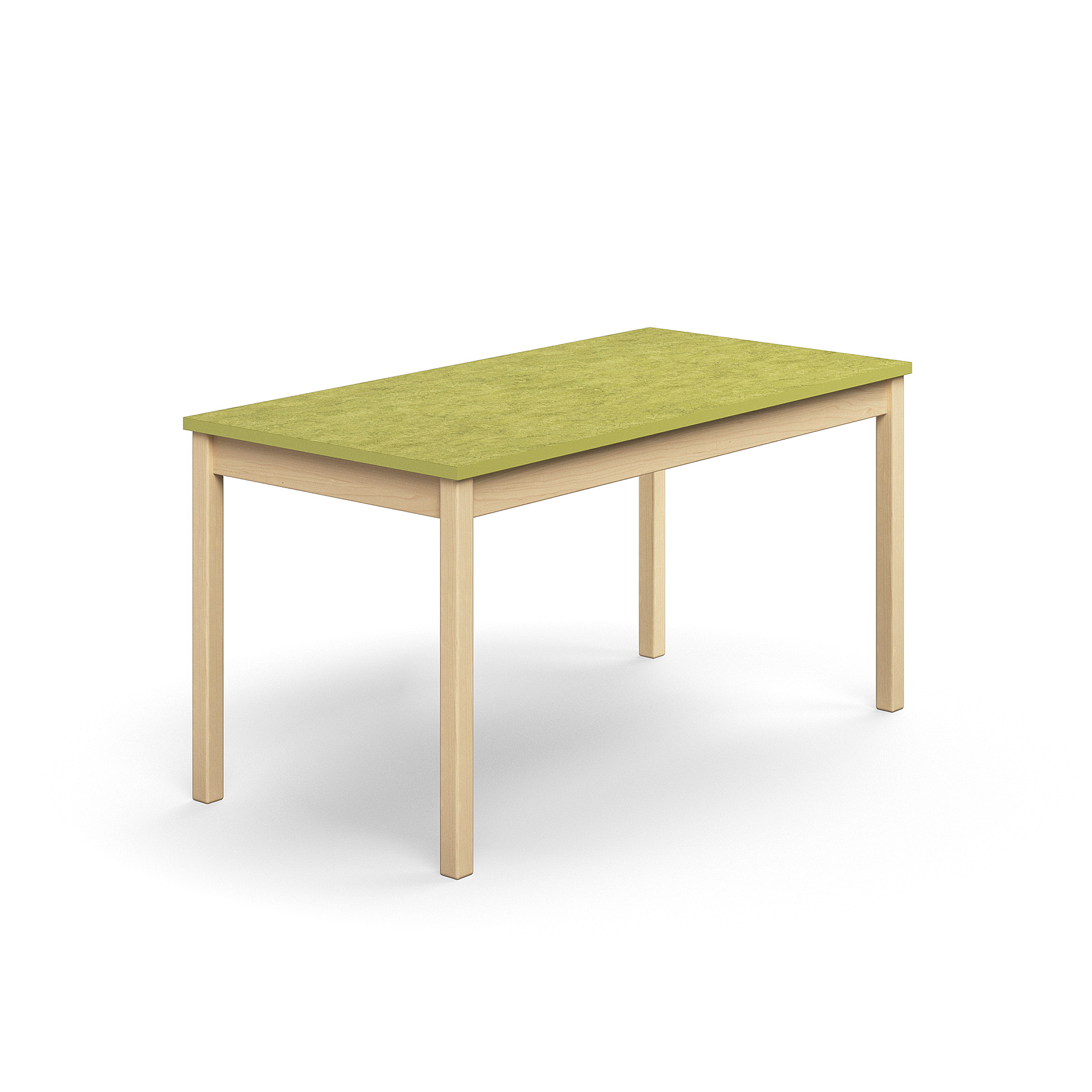 Stůl DECIBEL, 1400x700x720 mm, akustické linoleum, bříza/limetkově zelená