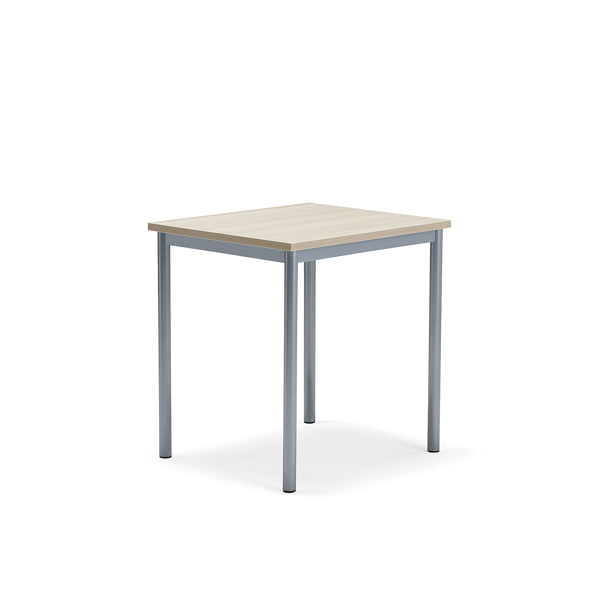 Stůl SONITUS PLUS, 700x600x720 mm, stříbrné nohy, HPL deska tlumící hluk, jasan