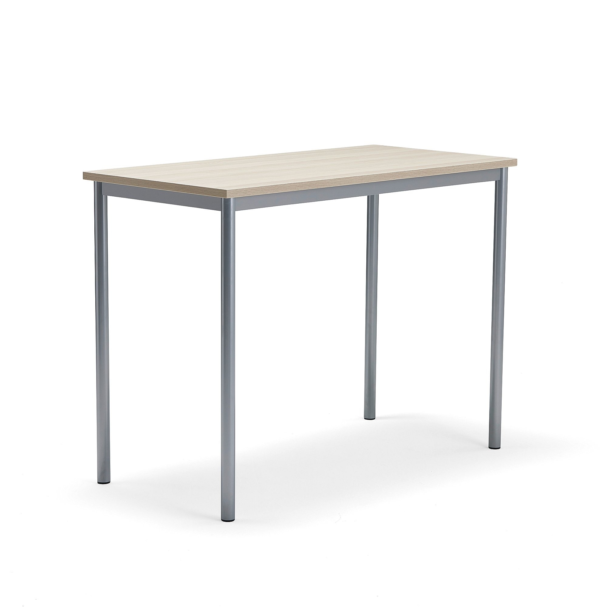 Stůl BORÅS PLUS, 1200x600x900 mm, stříbrné nohy, HPL deska, jasan