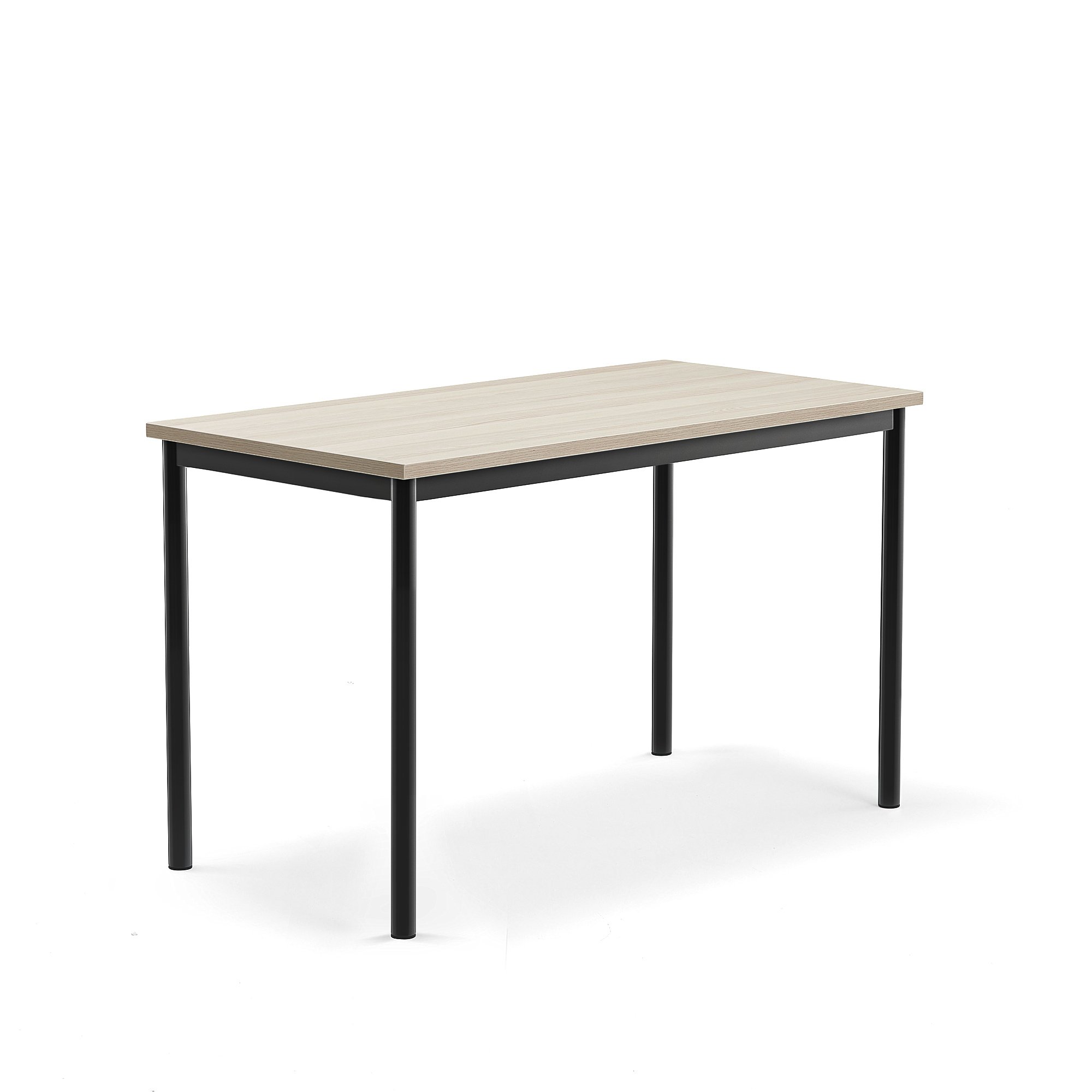 Stůl BORÅS PLUS, 1200x600x720 mm, antracitově šedé nohy, HPL deska, jasan