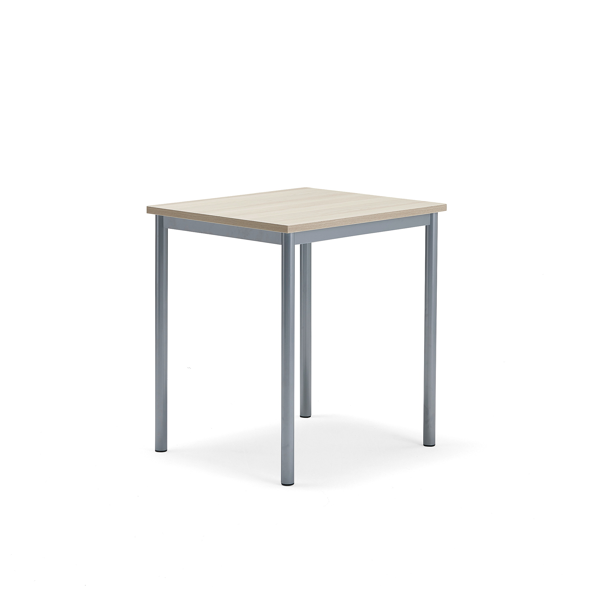 Stůl BORÅS PLUS, 700x600x760 mm, stříbrné nohy, HPL deska, jasan