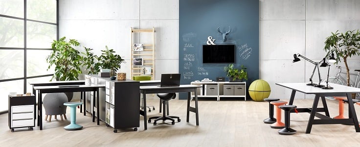 office layout with flexible working areas