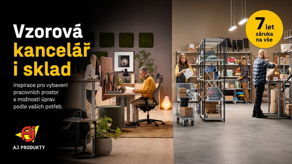 Prostředí kanceláře a skladu s lidmi