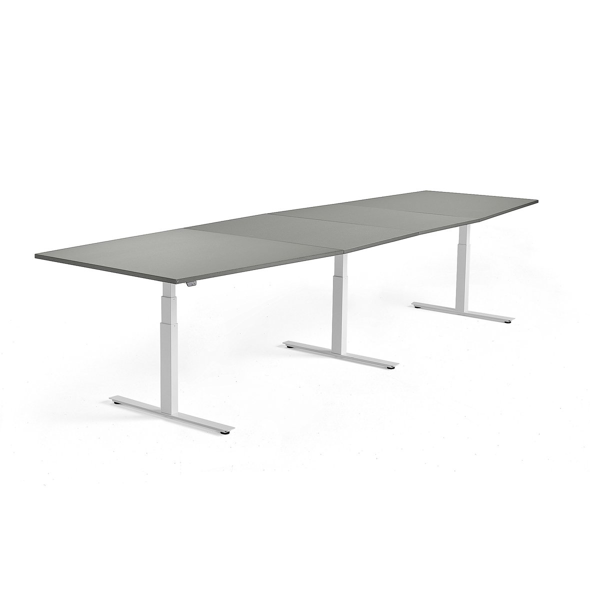 Standing conference table MODULUS, 4000x1200 mm, white frame, light ...