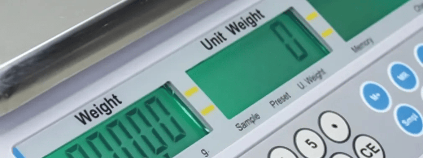 close up of a precision scale