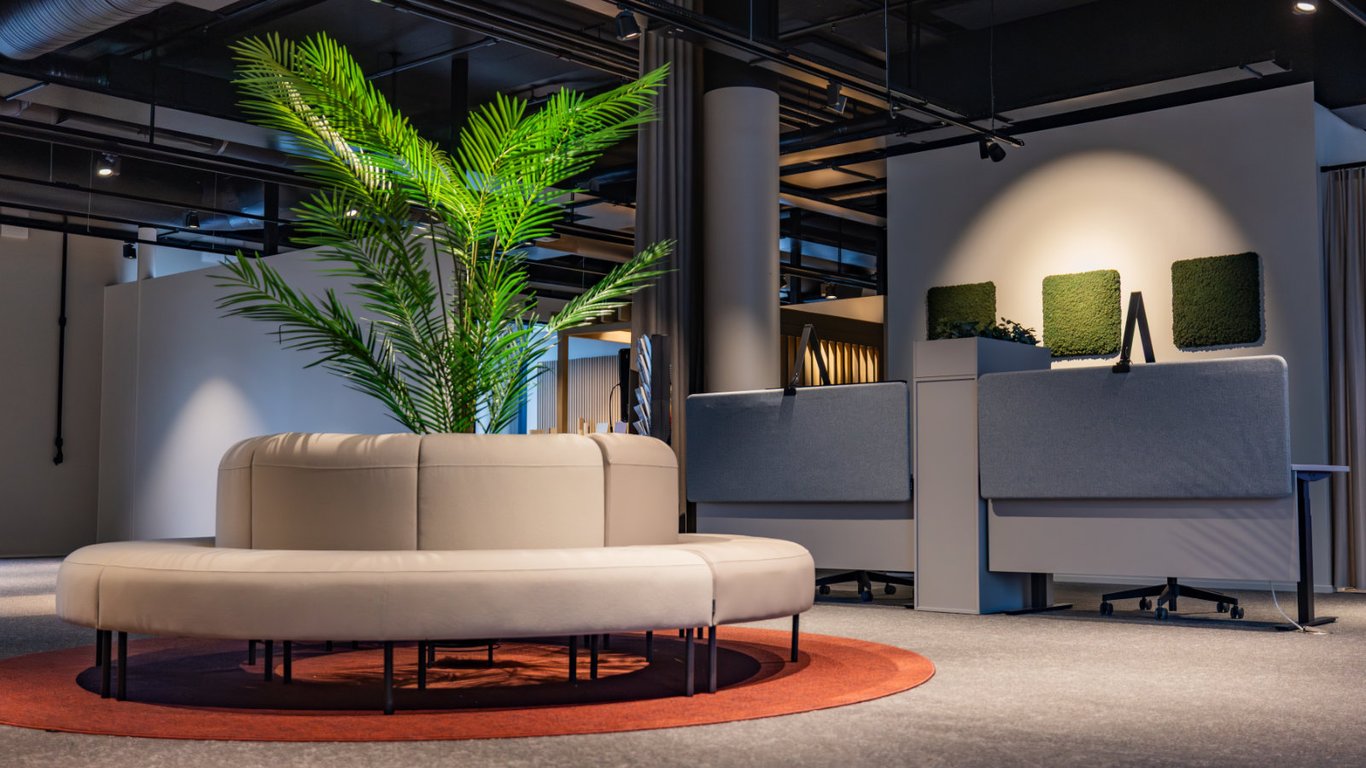 Miljøbilde av kontorlandskap