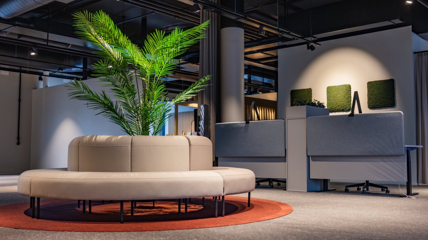 Miljøbilde av kontorlandskap