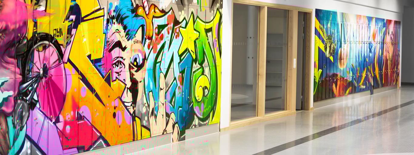 Innebygde elevskap med graffitikunst 
