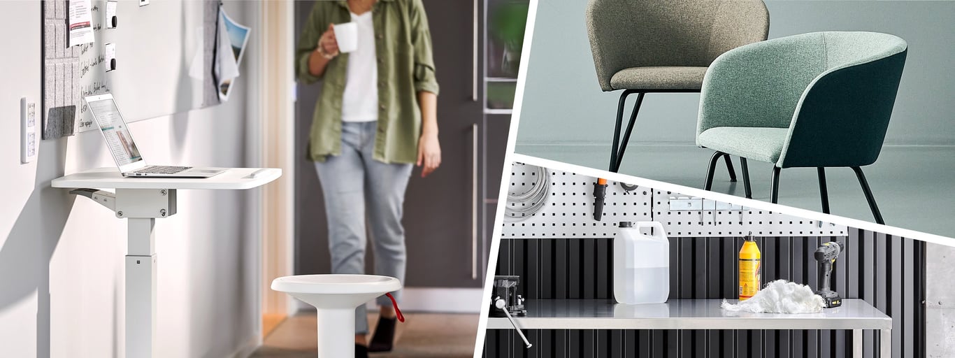 Trodjelna slika uredskog namještaja