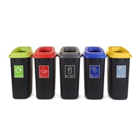 Set of three recycling bins