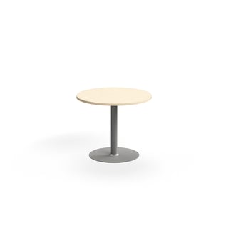 Stół VERTICUS, Ø900x720 mm, brzoza/srebrny