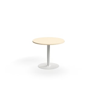 Pöytä VERTICUS, Ø900x720 mm, koivu/valkoinen