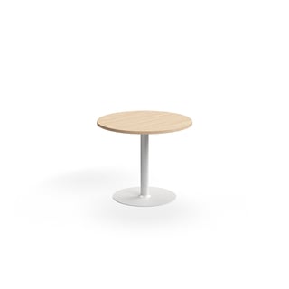 Stôl VERTICUS, Ø900x720 mm, dub/biela