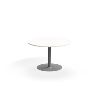 Table VERTICUS, Ø1200x720 mm, white/silver