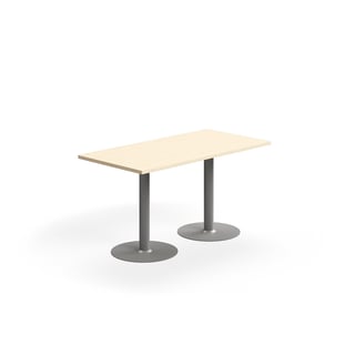 Bord VERTICUS, L1400 B700 H720 mm, bjørk/sølv