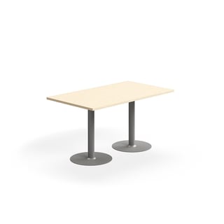 Bord VERTICUS, L1400 B800 H720 mm, bjørk/sølv