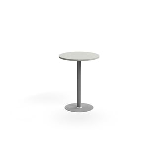 Barbord VERTICUS, Ø700x900 mm, silver/ljusgrå