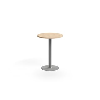 Barbord VERTICUS, Ø700x900 mm, eg/sølv