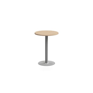 Barbord VERTICUS, Ø700x900 mm, silver/ek