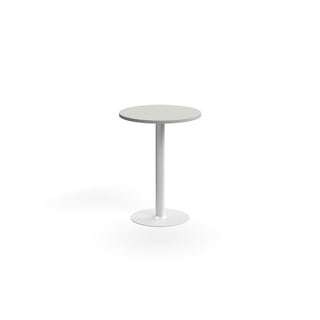 Barbord VERTICUS, Ø700x900 mm, lysegrå/hvid