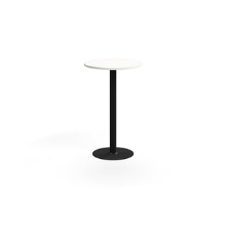 Barový stôl VERTICUS, Ø700x1100 mm, biela/čierna