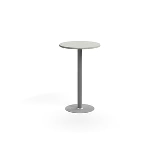 Barový stôl VERTICUS, Ø700x1100 mm, svetlošedá/strieborná