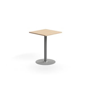 Stehtisch VERTICUS, 700 x 700 x H 900 mm, Eiche, silber