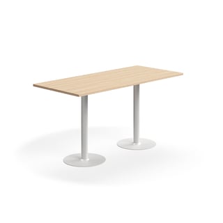 Stehtisch VERTICUS, 1800 x 800 x H 900 mm, Eiche, weiß