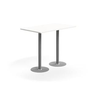 Bar table VERTICUS, 1400x800x1100 mm, white/silver