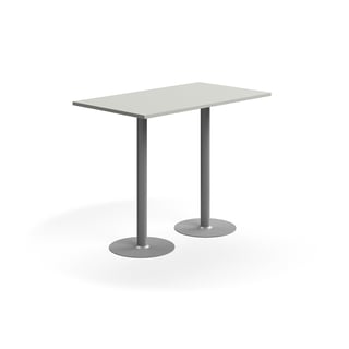 Stehtisch VERTICUS, 1400 x 800 x H 1100 mm, Hellgrau, Silber