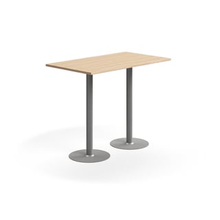 Bar table VERTICUS, 1400x800x1100 mm, oak/silver