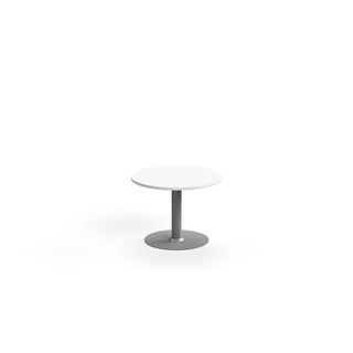 Soffbord ALVA, Ø700x500 mm, högtryckslaminat, silver/vit