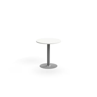 Stůl ALVA, Ø700x720 mm, vysokotlaký laminát, stříbrná/bílá