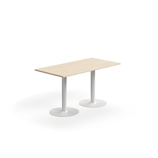 Galds ALVA, 1400x700x720 mm, augstspiediena lamināts, balts/bērzs