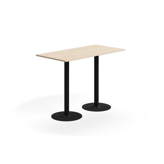 Bar table ALVA, 1400x700x1000 mm, high pressure laminate, black/birch
