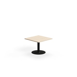 Kahvipöytä ALVA, 700x700x500 mm, lattiaan kiinnitettävä, korkeapainelaminaatti, musta/koivu