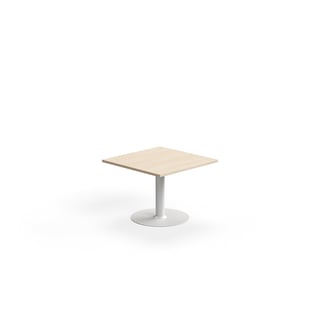 Sofabord ALVA, 700x700x500 mm, gulvfast, højtrykslaminat, hvid/birk