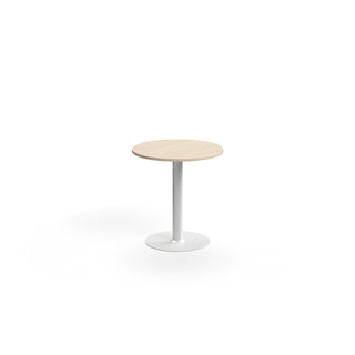 Bord ALVA, Ø700x720 mm, förankringsbart, högtryckslaminat, vit/björk
