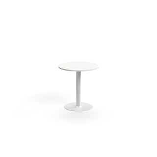 Stôl ALVA, Ø700x720 mm, s kotvením do zeme, HPL, biela