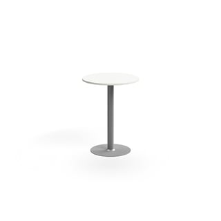 Bāra galds ALVA, Ø700x900 mm, augstspiediena lamināts, sudrabs/balts