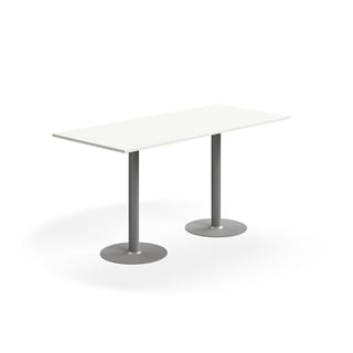 Barbord ALVA, 1800x800x900 mm, förankringsbart, högtryckslaminat, silver/vit