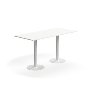 Bar table ALVA, 1800x800x900 mm, floor fixed, high pressure laminate, white