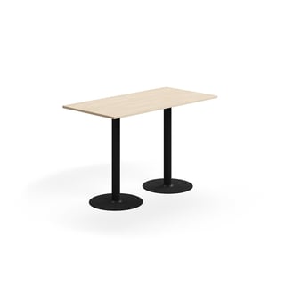 Barborð ALVA, 1400x700x900 mm, gólffest, viðarlíki, svart/birki