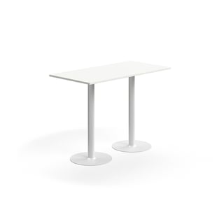 Bar table ALVA, 1400x700x1000 mm, floor fixed, high pressure laminate, white