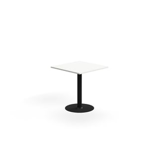 Table ALVA, 700x700x720 mm, floor fixed, high pressure laminate, black/white