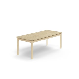 Bord DECIBEL, 1600x700x590 mm, ljuddämpande linoleum, björk/beige