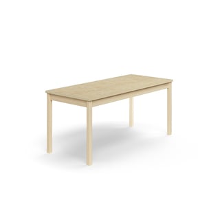 Table DECIBEL, 1600x700x720 mm, noise reducing linoleum, birch/beige