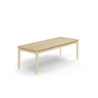Bord DECIBEL, 1800x700x590 mm, ljuddämpande linoleum, björk/beige