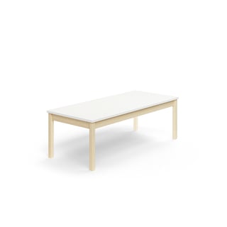 Stôl DECIBEL, 1600x700x530 mm, akustický HPL, breza/biela
