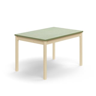 Table DECIBEL, 1200x800x720 mm, noise reducing  linoleum, birch/green grey